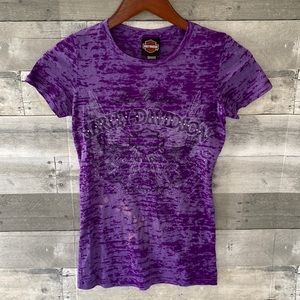 HARLEY-DAVIDSON “LAS VEGAS NEVADA”GRAPHIC TEE PURPLE WOMEN’S SMALL